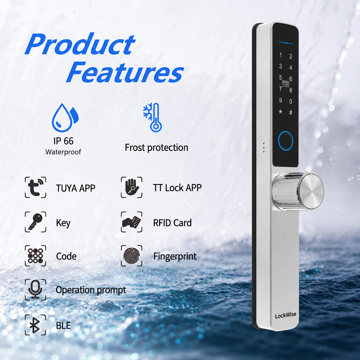 LockWise TITAN Smart Lock – Keyless Entry with Fingerprint, RFID & App Control