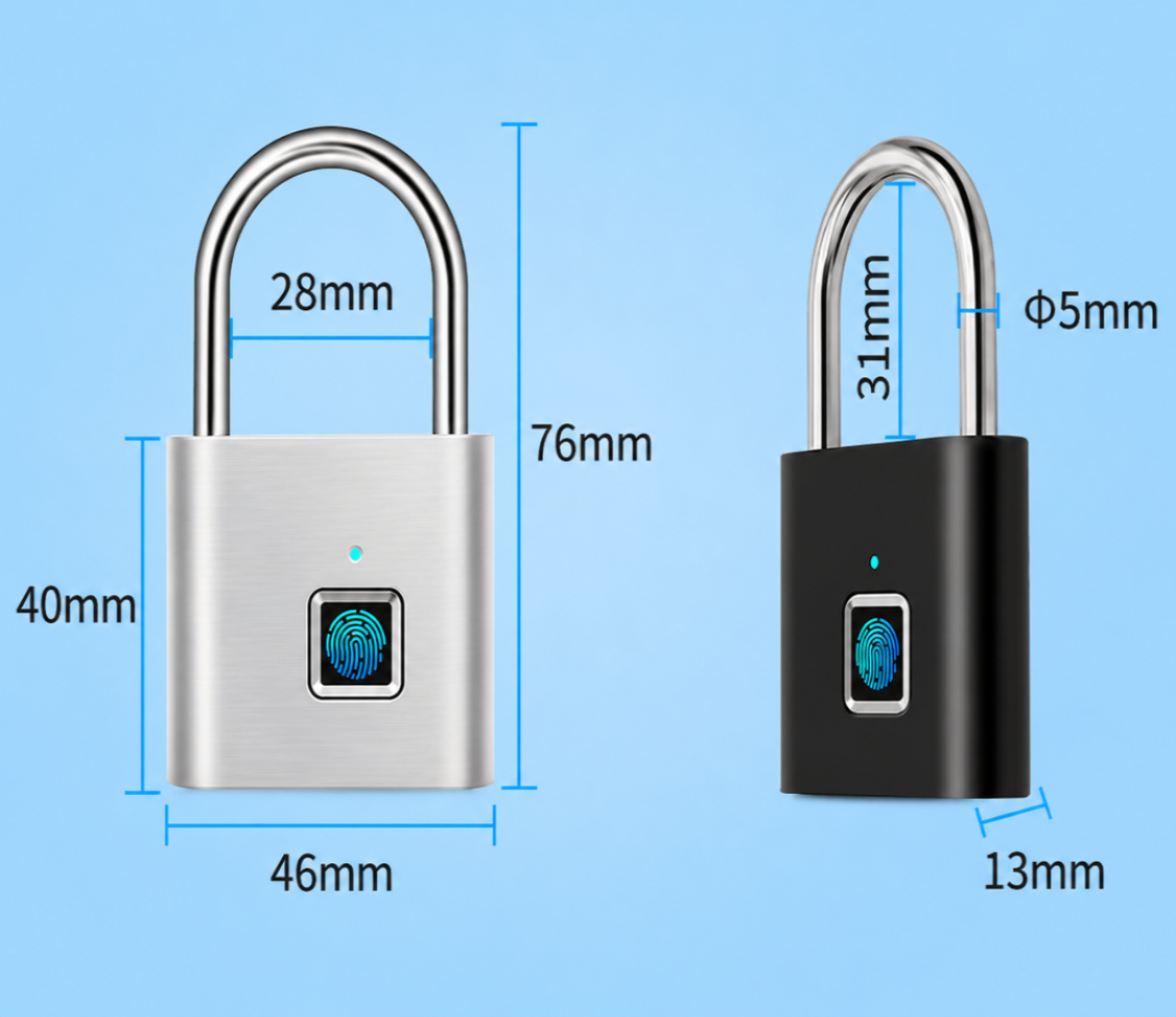 LockWise Trojan Smart Fingerprint Padlock – Keyless & Rechargeable
