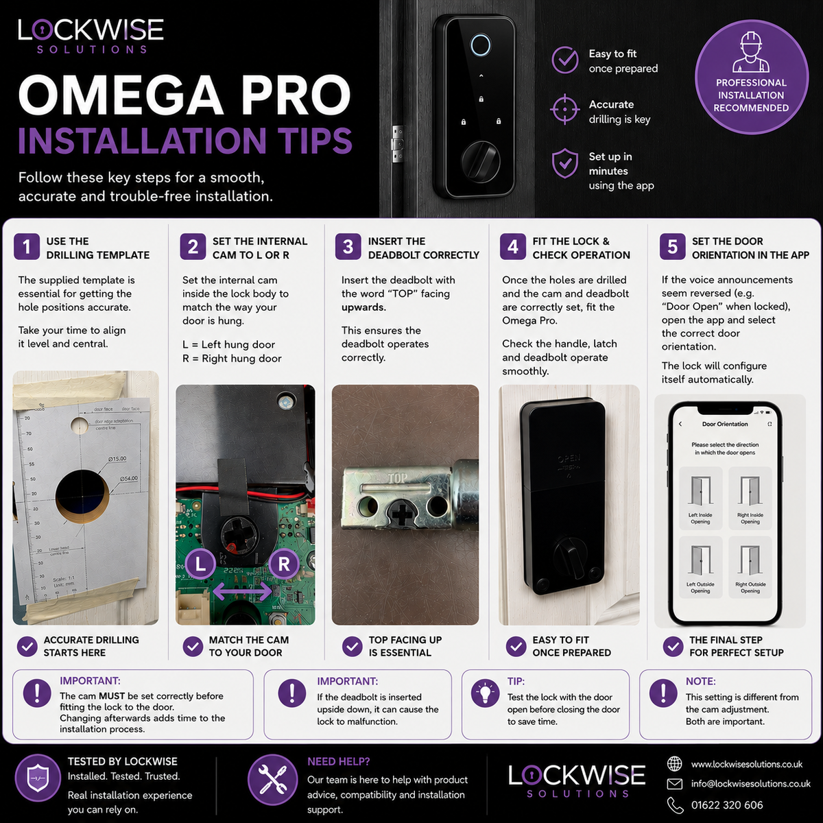 LockWise Omega Pro Smart Lock UK | Fingerprint, PIN & App Keyless Entry