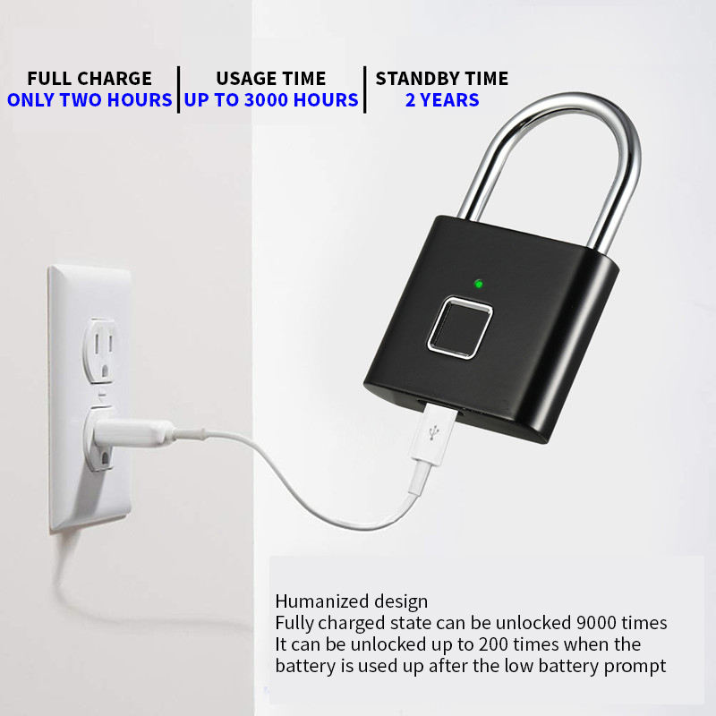 LockWise Trojan Smart Fingerprint Padlock – Keyless & Rechargeable