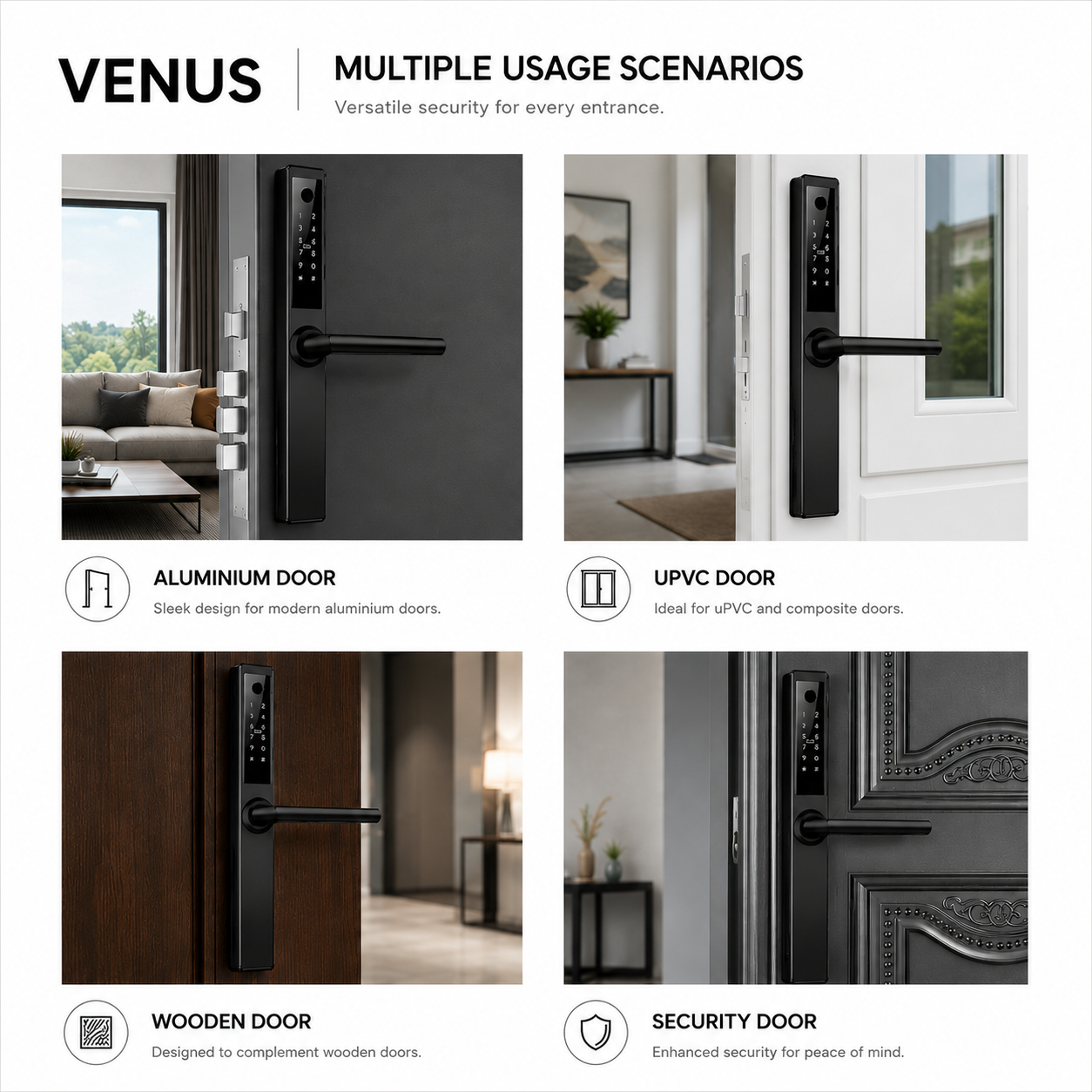 LockWise Venus Smart Door Lock | Fingerprint & Keyless Entry
